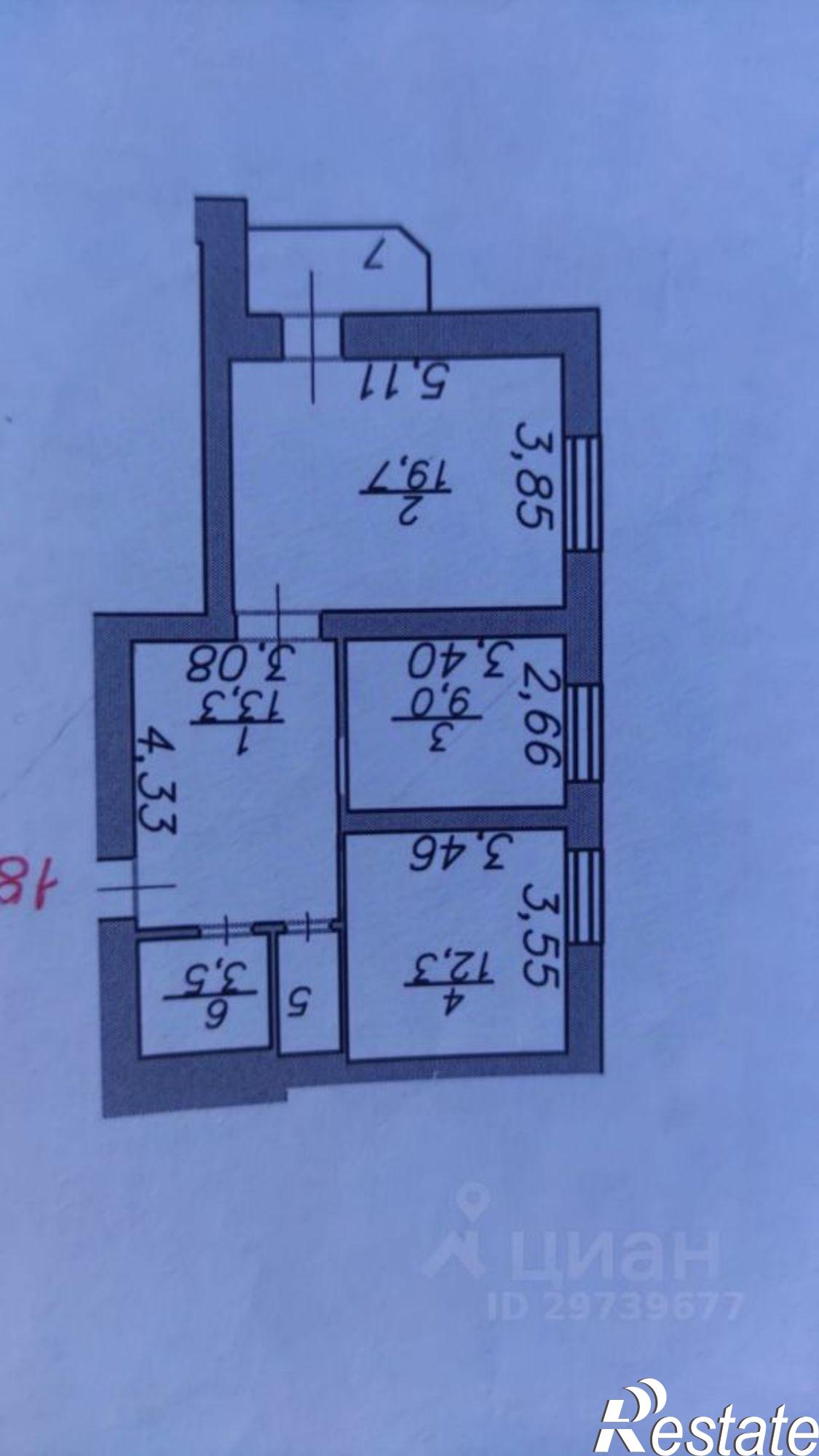 Купить квартиру за 6 200 000 рублей на ул Адмирала Нахимова, 139 1