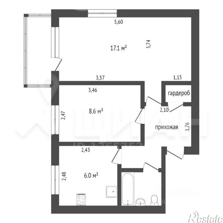 2-комн квартира улица Татищева, 33,  д. 33