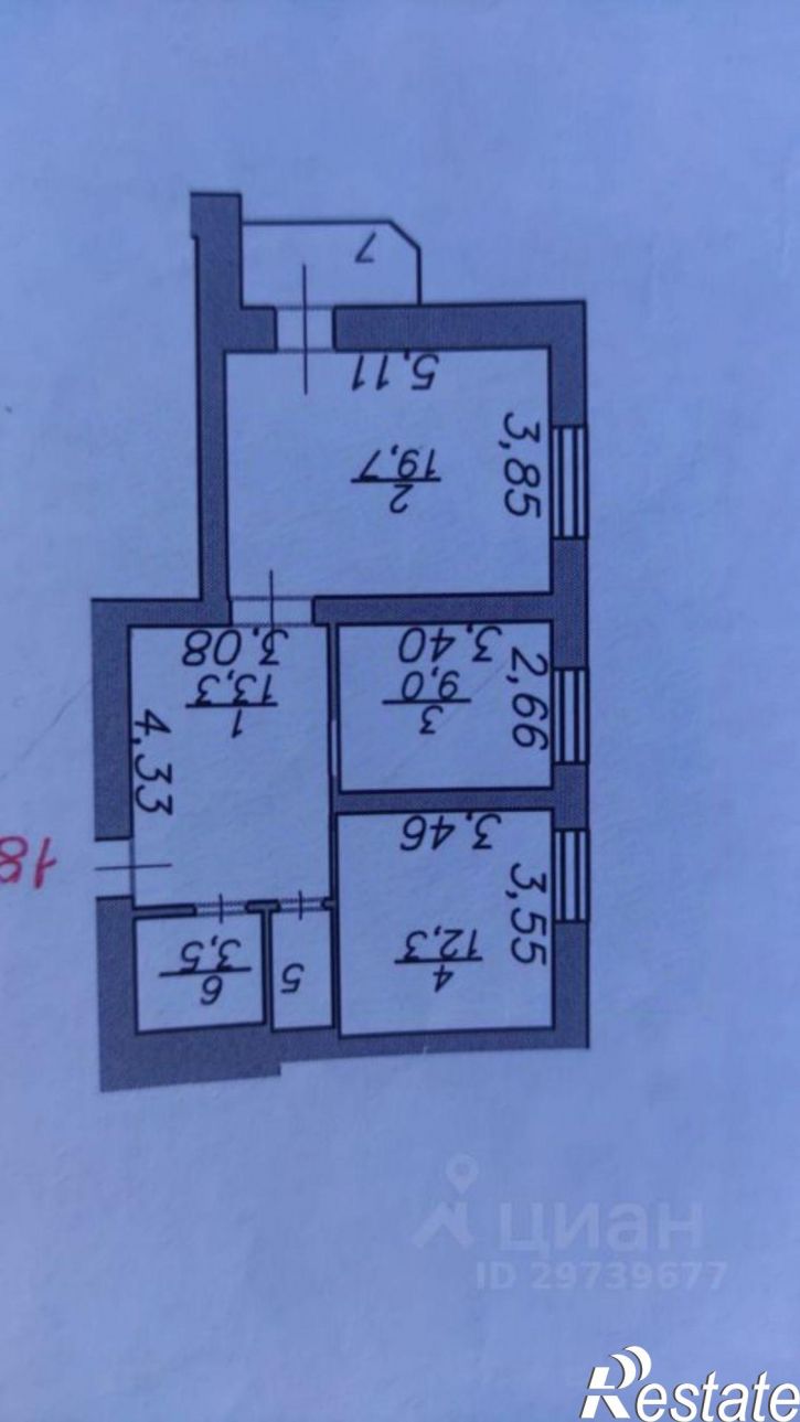 2-комн квартира ул Адмирала Нахимова, 139 1,  д. 139 1,  к. 1