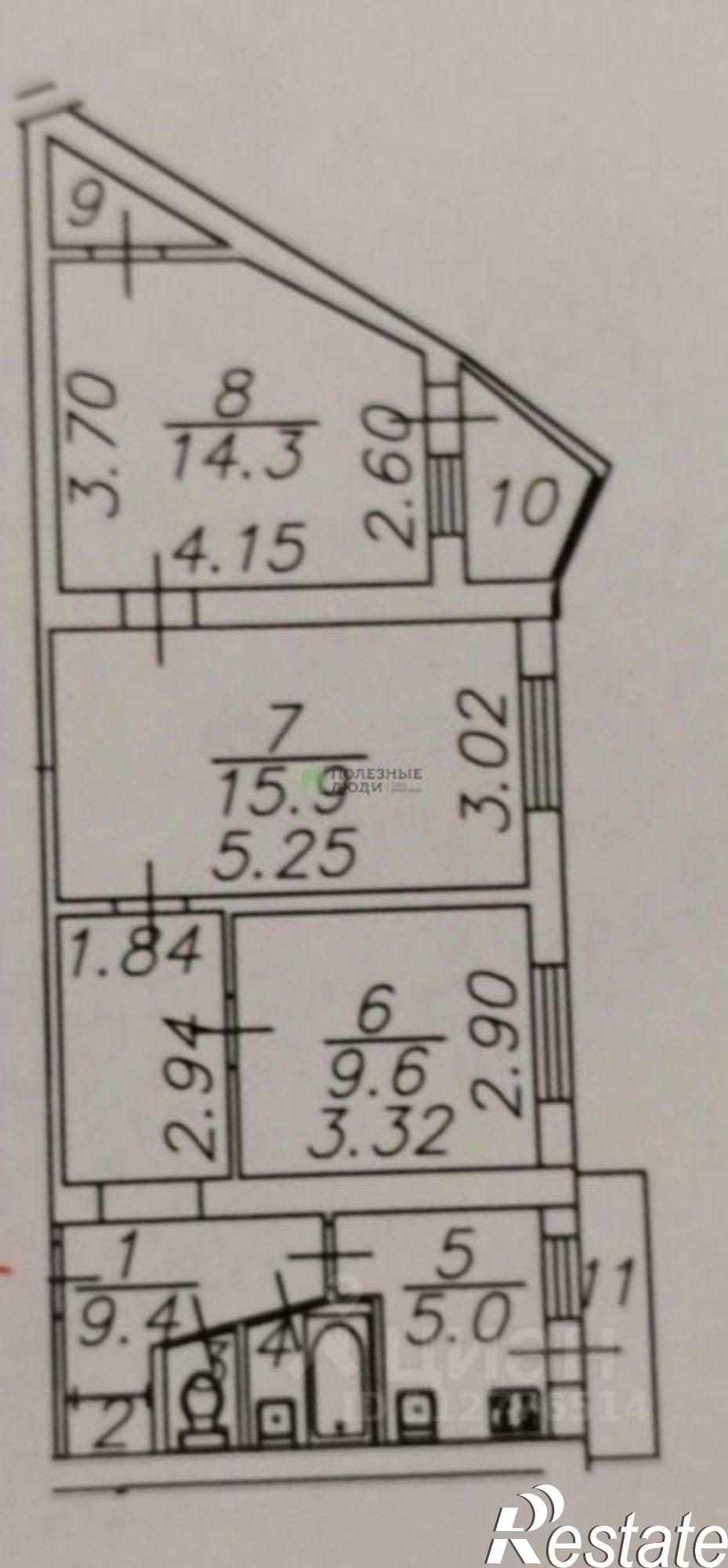 Купить квартиру за 3 650 000 рублей на проезд Воробьёва, 7
