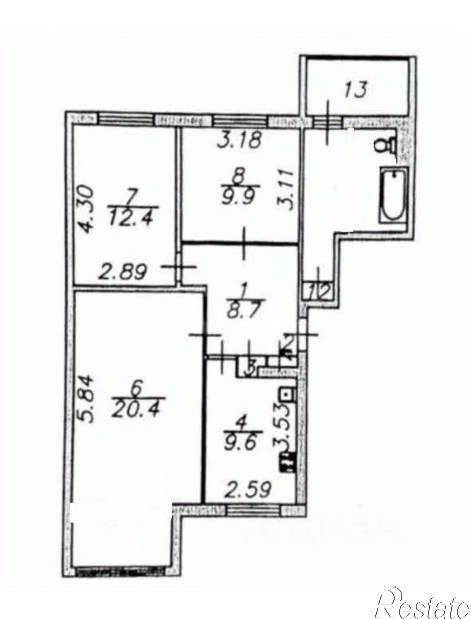 Купить квартиру за 6 990 000 рублей на улица Валерии Барсовой, 15 к4