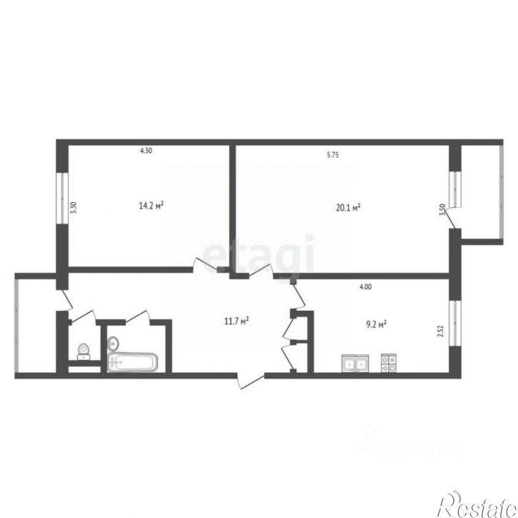 2-комн квартира улица Адмирала Нахимова, 95,  д. 95