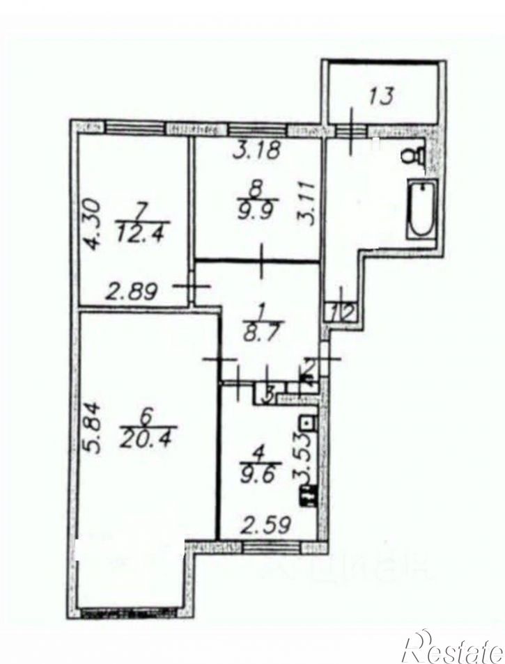 3-комн квартира улица Валерии Барсовой, 15 к4,  д. 15 к4