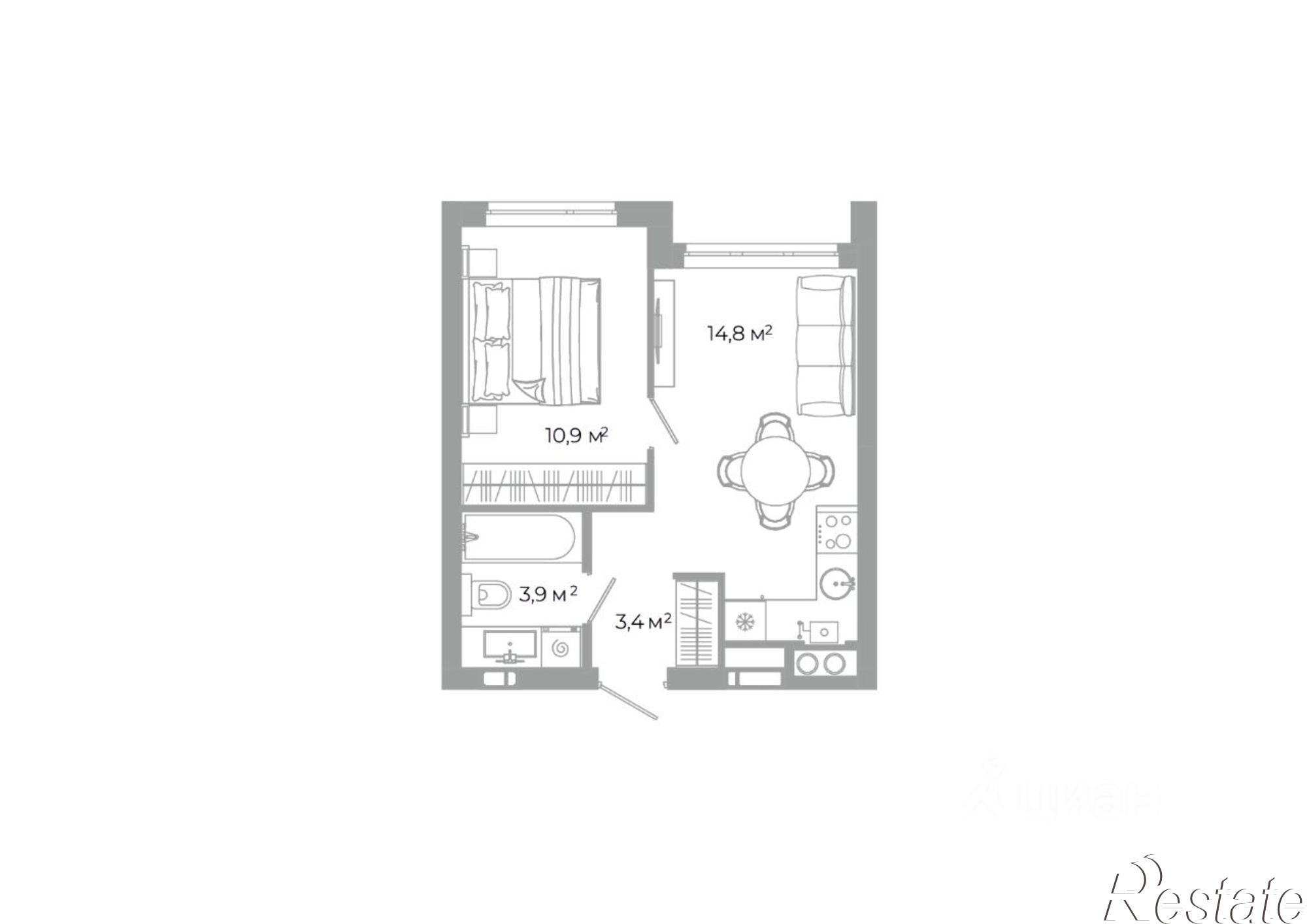 Купить квартиру за 5 940 000 рублей на ул Латышева, 14