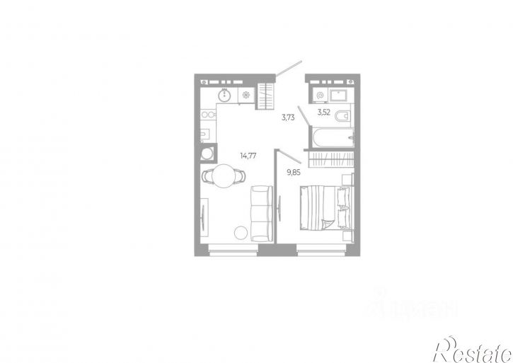 1-комн квартира в новом доме Боевая улица, 128,  д. 128
