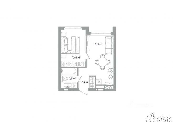 1-комн квартира в новом доме ул Латышева, 14,  д. 14