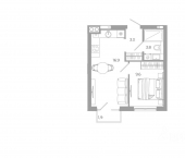 1-комн, 35 кв м, этаж 11/25 улица Космонавтов, 18/1 стр