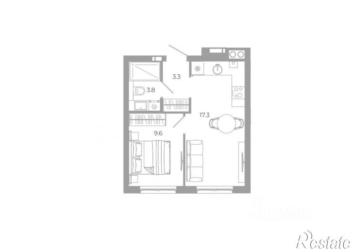 1-комн квартира в новом доме ул Космонавтов, 18 3,  д. 18 3,  к. 3