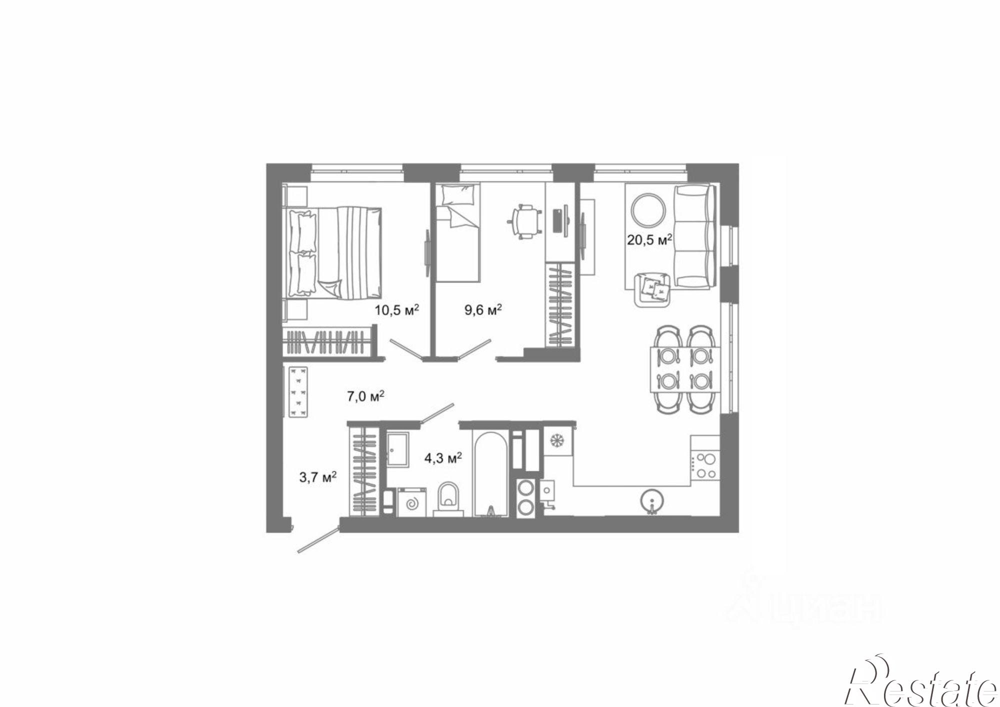 Купить квартиру за 8 080 000 рублей на улица Латышева, 12