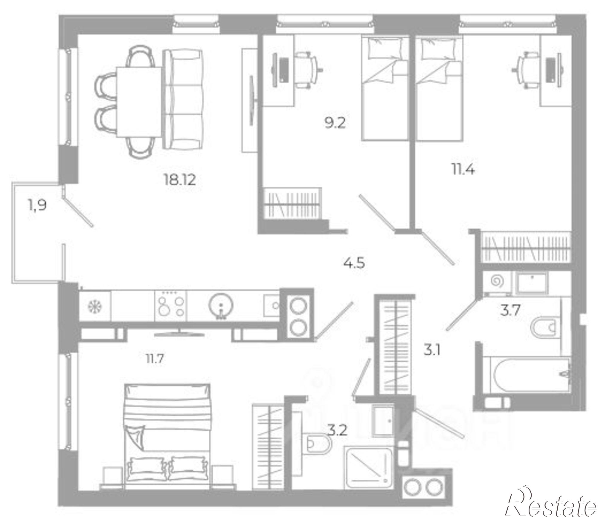 Купить квартиру за 9 370 000 рублей на улица Космонавтов, 18/1 стр