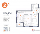 2-комн, 65 кв м, этаж 8/25 улица Николая Островского, 128Г