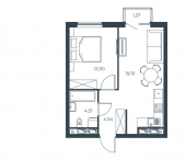 1-комн, 42 кв м, этаж 25/30 Бакинская улица, 65