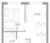 1-комн, 33 кв м, этаж 20/25 улица Космонавтов, 18/1 стр