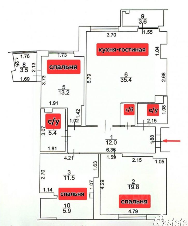 3-комн квартира ул Набережная Приволжского затона, 20в,  д. 20в