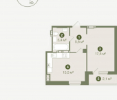 1-комн, 46 кв м, этаж 6/19 Социалистическая улица, 1