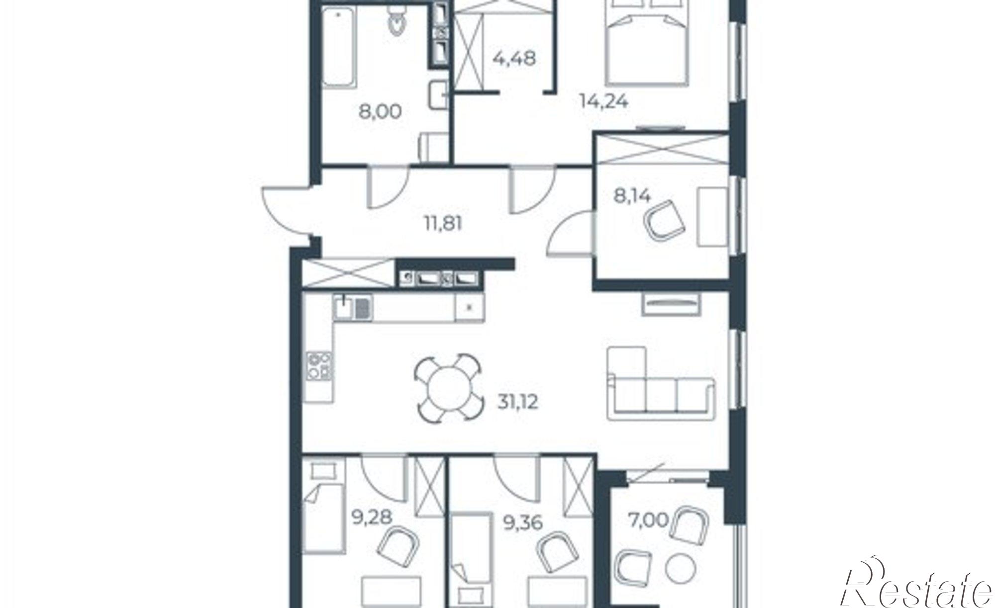 Купить квартиру за 16 340 000 рублей на Бакинская улица, 65