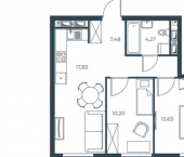 2-комн, 53 кв м, этаж 21/30 Бакинская улица, 65