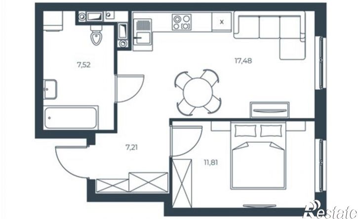 1-комн квартира в новом доме Бакинская улица, 65,  д. 65