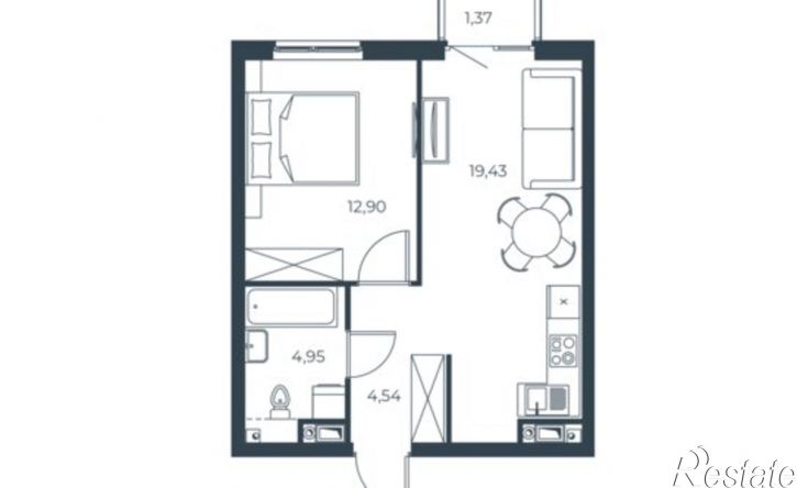 1-комн квартира в новом доме Бакинская улица, 65,  д. 65