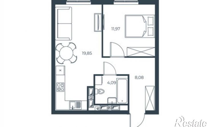 1-комн квартира в новом доме Астрахань, Бакинская улица, 65