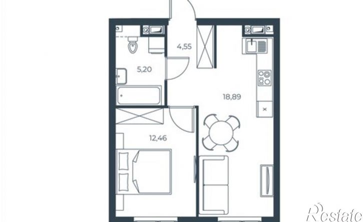 1-комн квартира в новом доме Бакинская улица, 65,  д. 65