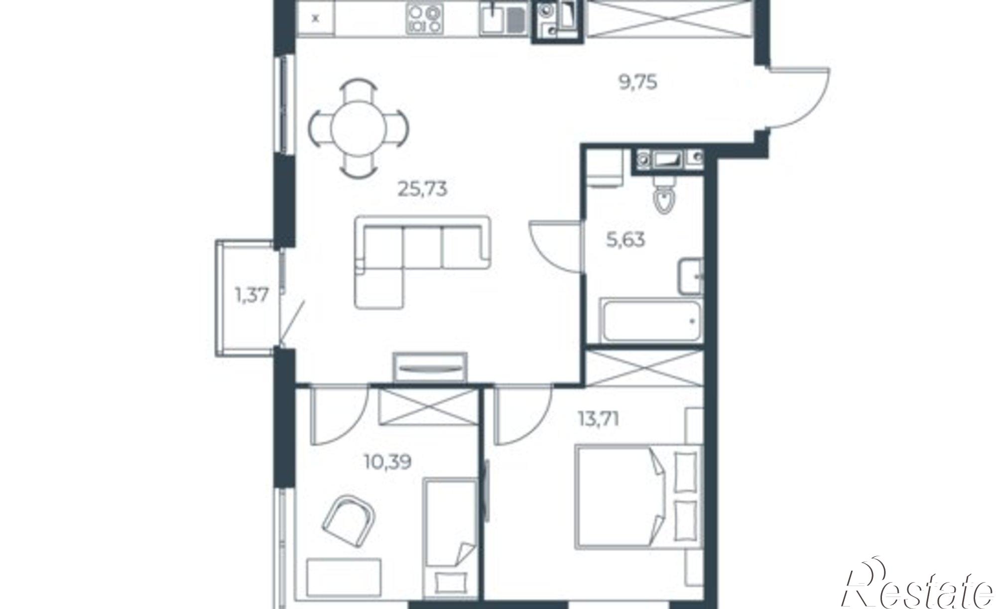 Купить квартиру за 9 910 000 рублей на ул Тамбовская, 14
