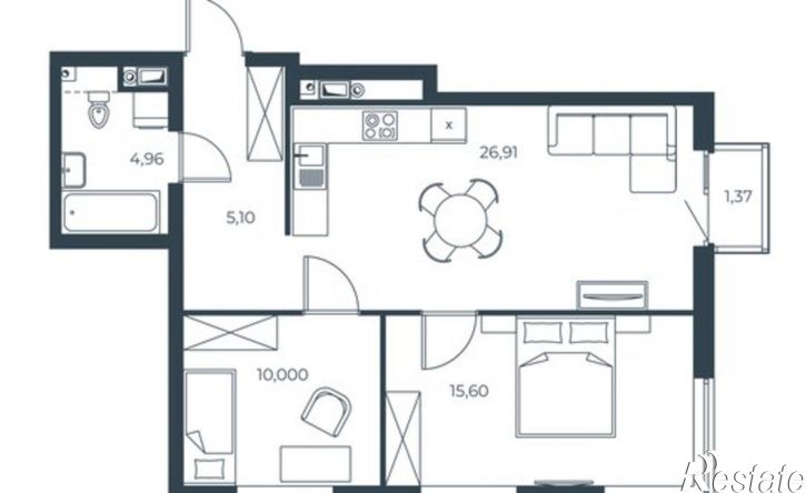 2-комн квартира в новом доме ул Тамбовская, 14,  д. 14