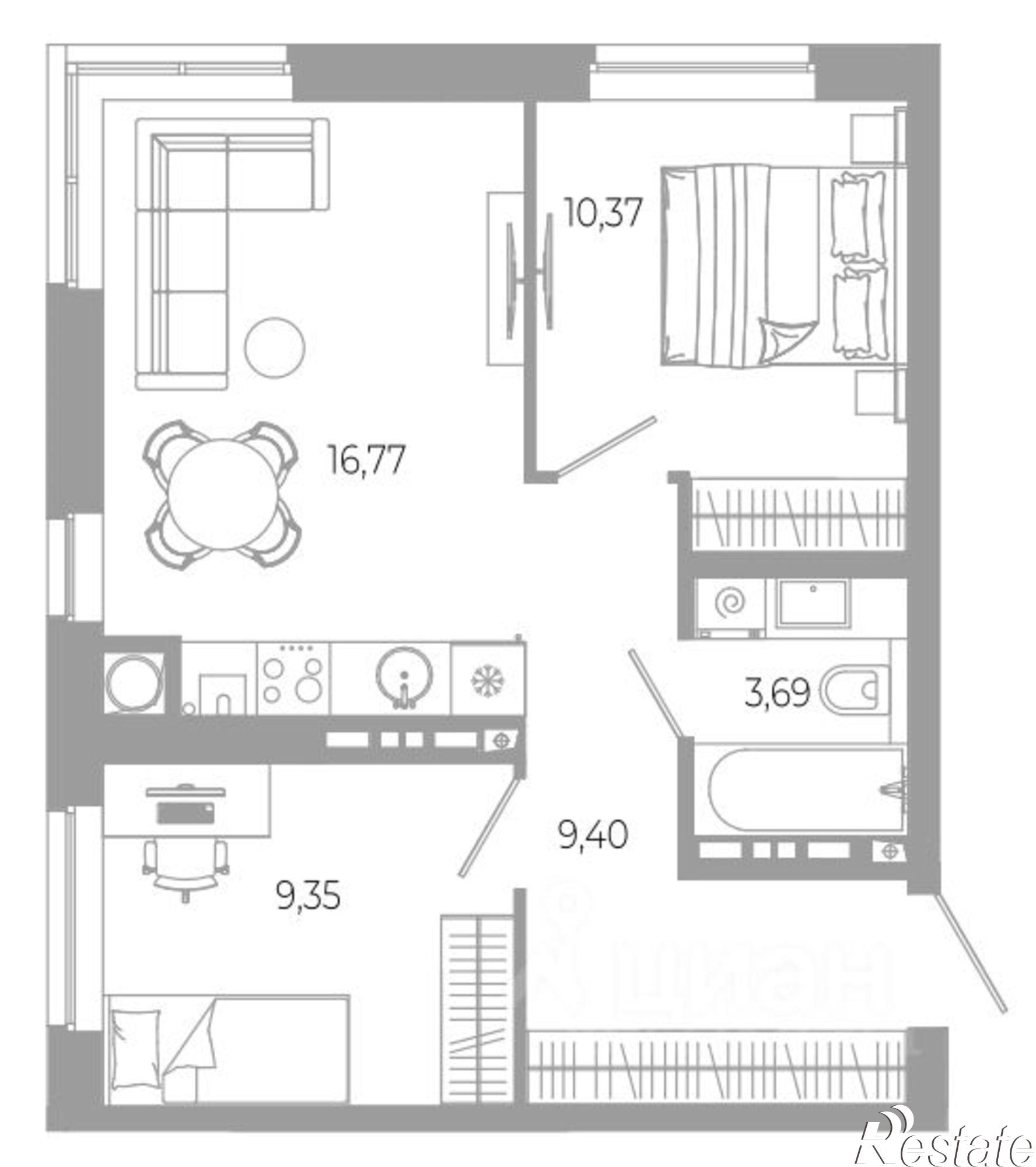 Купить квартиру за 7 190 000 рублей на Боевая улица, 128