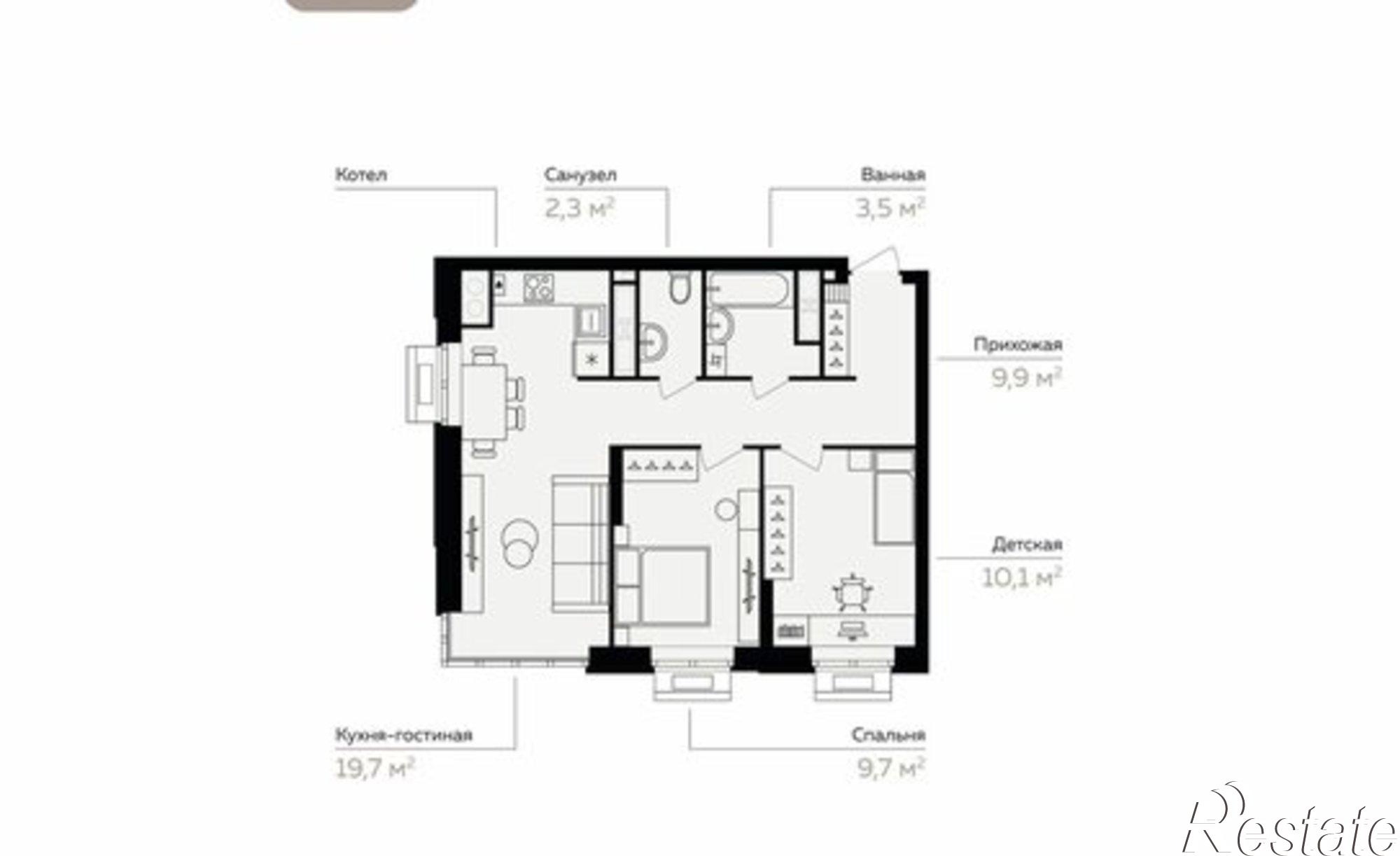 Купить квартиру за 7 452 000 рублей на Линейный пер, 8