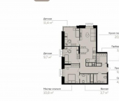 3-комн, 74 кв м, этаж 12/21 Линейный переулок, 8А