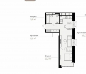 1-комн, 41 кв м, этаж 2/21 Линейный переулок, 8А