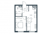 1-комн, 41 кв м, этаж 12/30 Бакинская улица, 65