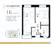1-комн, 32 кв м, этаж 25/25 Ярославская улица, 17