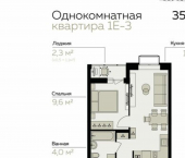 1-комн, 36 кв м, этаж 4/21 Линейный переулок, 8/1