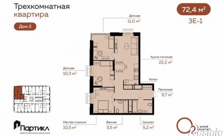 3-комн квартира в новом доме Линейный пер, 8,  д. 8