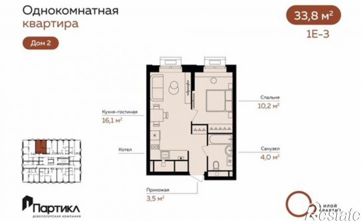 1-комн квартира в новом доме Линейный пер, 8,  д. 8