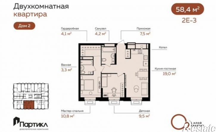 2-комн квартира в новом доме Линейный пер, 8,  д. 8