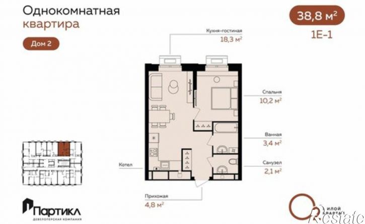 1-комн квартира в новом доме Линейный пер, 8,  д. 8