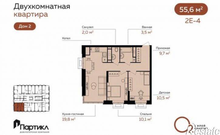 2-комн квартира в новом доме Линейный пер, 8,  д. 8