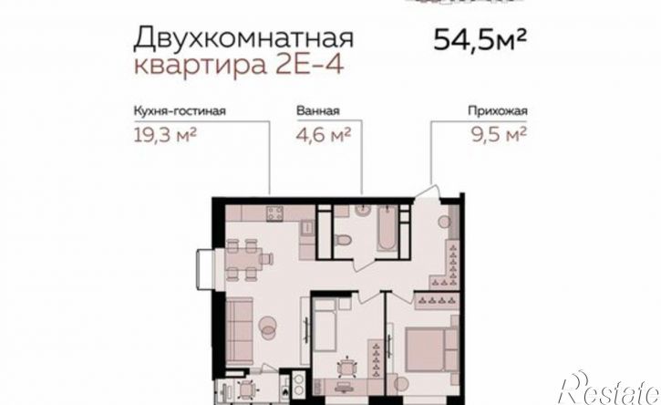 2-комн квартира в новом доме Линейный пер, 8,  д. 8