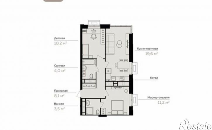 2-комн квартира в новом доме Астрахань, Линейный переулок, 8/2