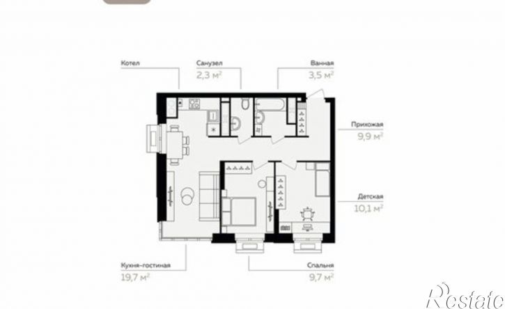 2-комн квартира в новом доме Астрахань, Линейный переулок, 8/2