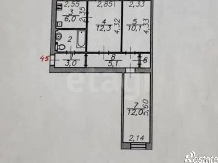 3-комн квартира ул Степана Здоровцева, 6,  д. 6