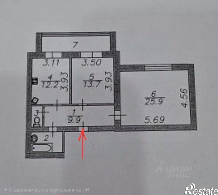2-комн квартира улица Николая Ветошникова, 2В,  д. 2В