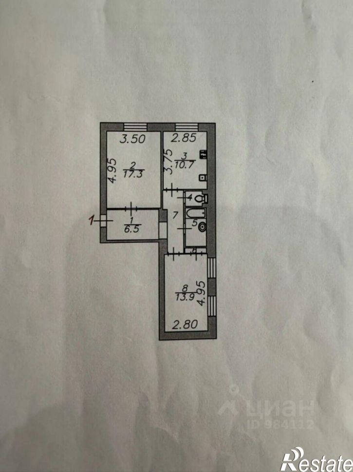 2-комн квартира улица Яблочкова, 15,  д. 15
