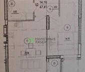 1-комн, 45кв м, этаж 3/19 1-й Таманский пер, 27А