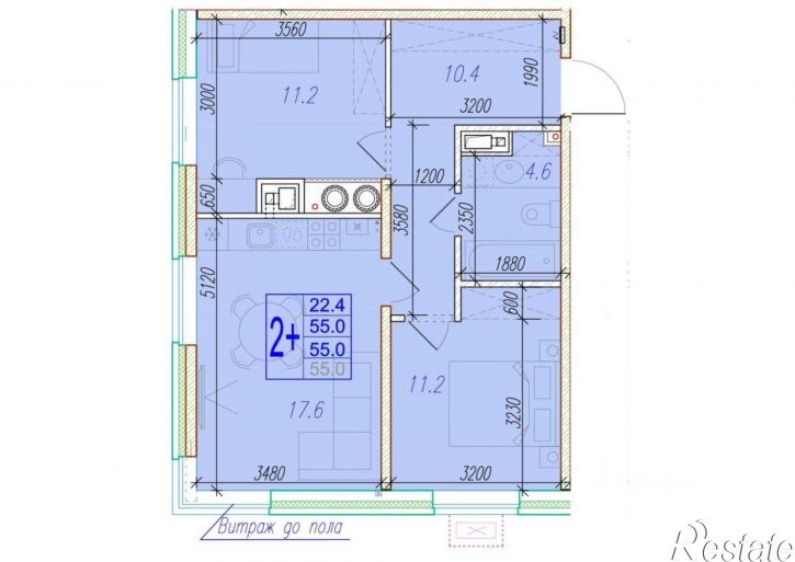 2-комн квартира в новом доме ул Трофимова, 102,  д. 102