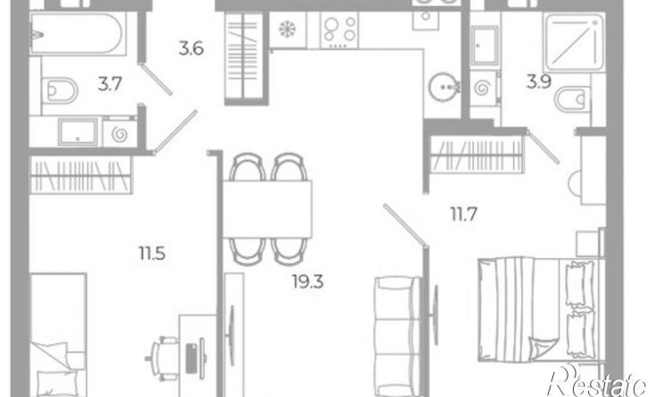 2-комн квартира ул Космонавтов, 18 3,  д. 18 3,  к. 3
