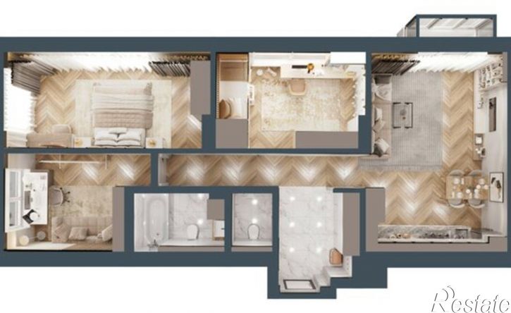 3-комн квартира в новом доме улица Космонавтов, 18 с/1