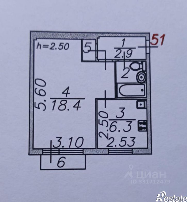 1-комн квартира ул Татищева, 9,  д. 9